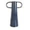 16" Dark Blue Ceramic Textured Cone Vase with Curved Handles